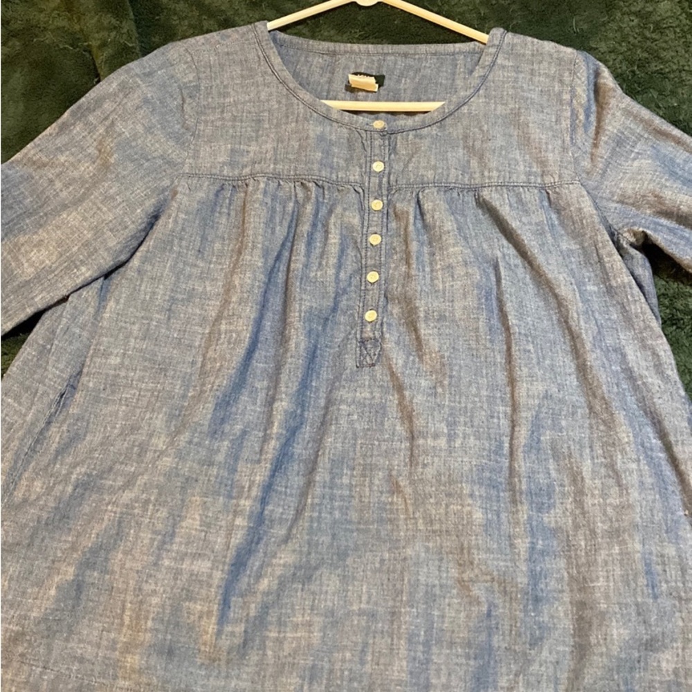 J Crew size large super cute top 3/4 length sleeves